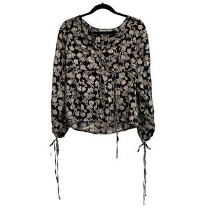 Rebecca Taylor Alicia Top Long Sleeve Buttoned Floral Blouse Size 8 NWT